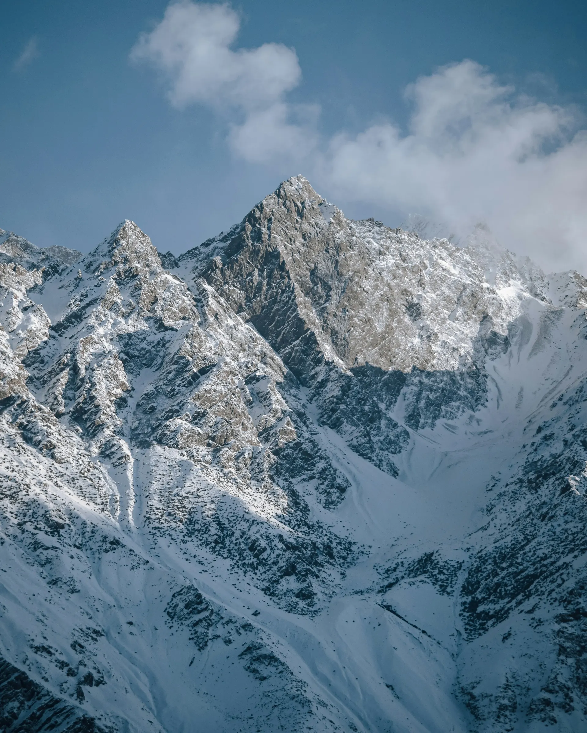Karakoram peaks rising above a Baltistan valley near Khaplu