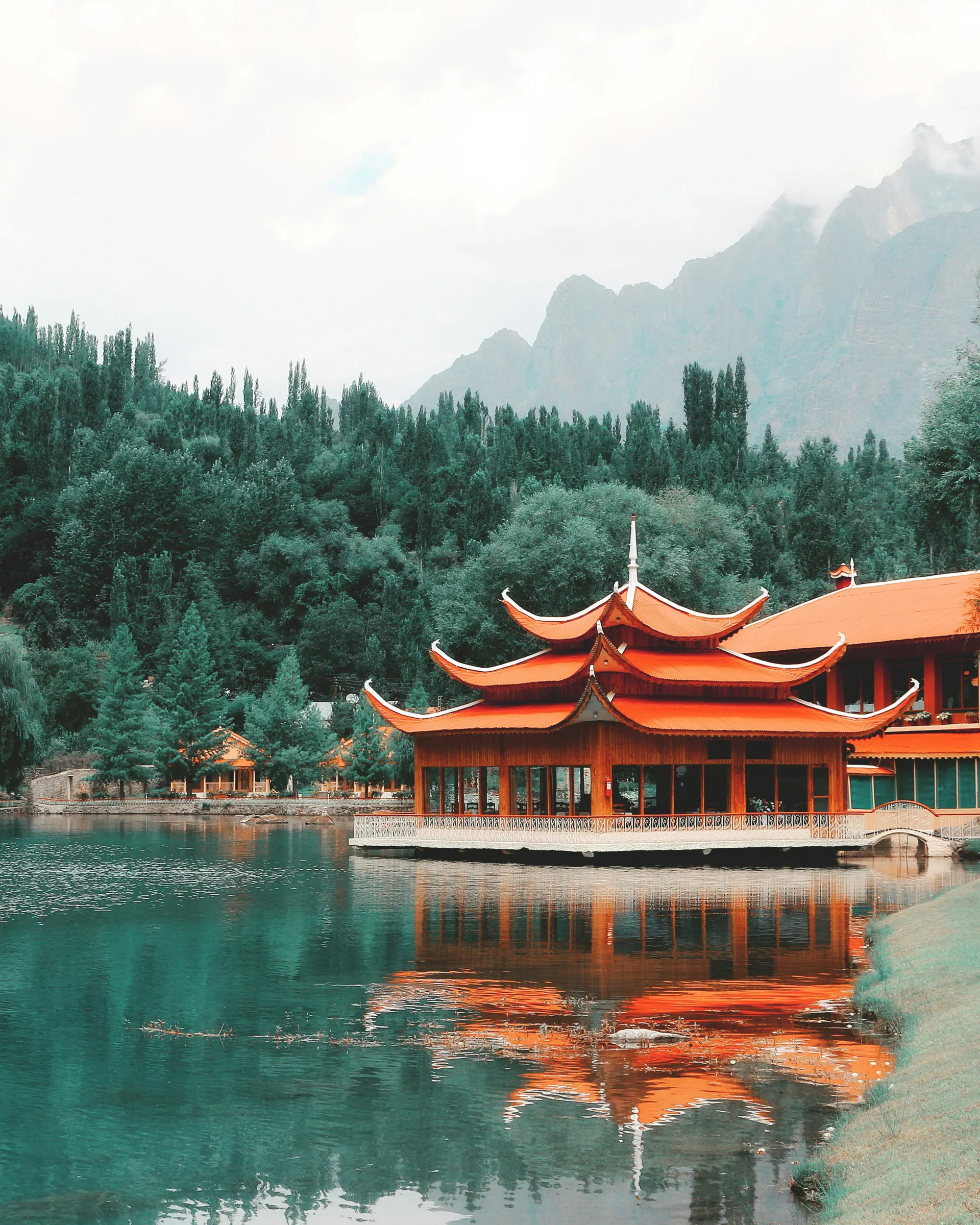 Skardu valley with the Indus River and Karakoram mountains, Baltistan